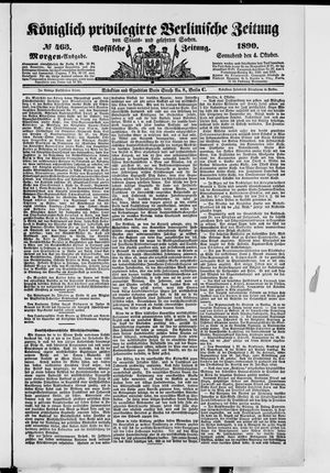 Königlich privilegirte Berlinische Zeitung von Staats- und gelehrten Sachen vom 04.10.1890