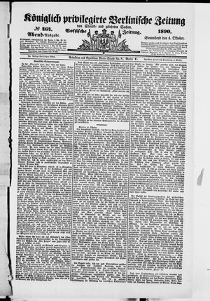 Königlich privilegirte Berlinische Zeitung von Staats- und gelehrten Sachen vom 04.10.1890