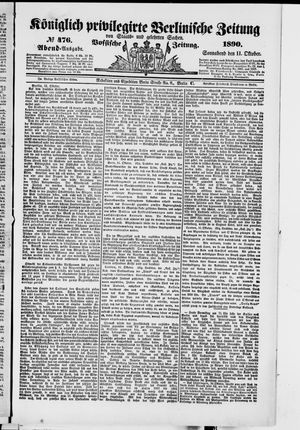 Königlich privilegirte Berlinische Zeitung von Staats- und gelehrten Sachen vom 11.10.1890