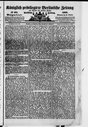 Königlich privilegirte Berlinische Zeitung von Staats- und gelehrten Sachen vom 15.10.1890