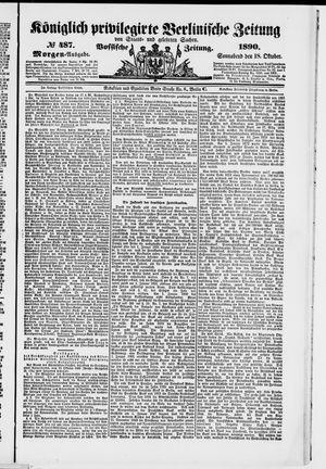 Königlich privilegirte Berlinische Zeitung von Staats- und gelehrten Sachen vom 18.10.1890
