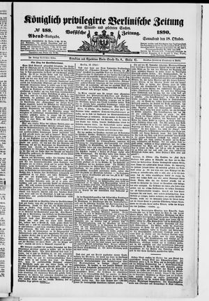 Königlich privilegirte Berlinische Zeitung von Staats- und gelehrten Sachen vom 18.10.1890