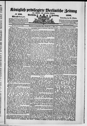Königlich privilegirte Berlinische Zeitung von Staats- und gelehrten Sachen vom 23.10.1890
