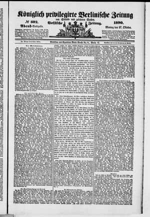 Königlich privilegirte Berlinische Zeitung von Staats- und gelehrten Sachen vom 27.10.1890