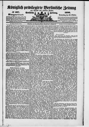 Königlich privilegirte Berlinische Zeitung von Staats- und gelehrten Sachen on Oct 30, 1890
