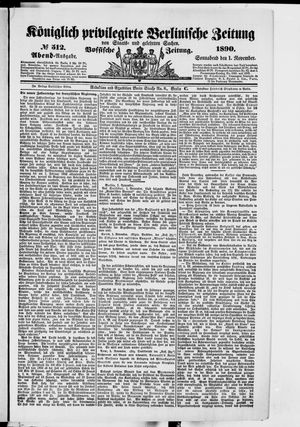 Königlich privilegirte Berlinische Zeitung von Staats- und gelehrten Sachen vom 01.11.1890