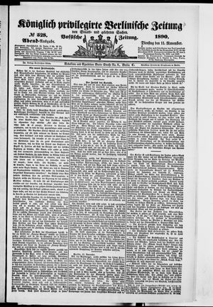 Königlich privilegirte Berlinische Zeitung von Staats- und gelehrten Sachen on Nov 11, 1890