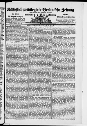 Königlich privilegirte Berlinische Zeitung von Staats- und gelehrten Sachen vom 19.11.1890