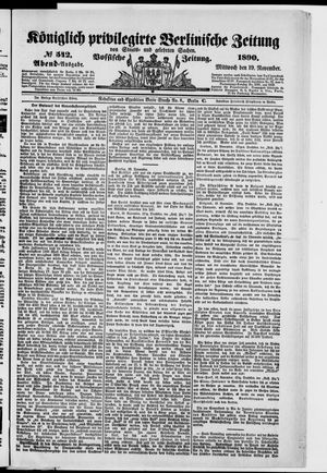 Königlich privilegirte Berlinische Zeitung von Staats- und gelehrten Sachen on Nov 19, 1890