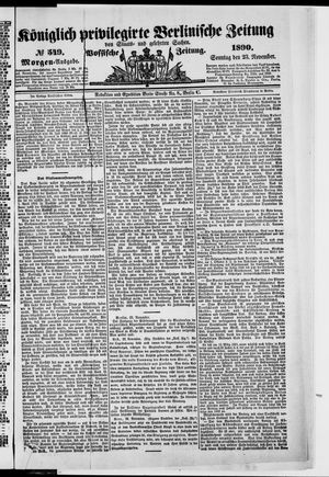 Königlich privilegirte Berlinische Zeitung von Staats- und gelehrten Sachen vom 23.11.1890