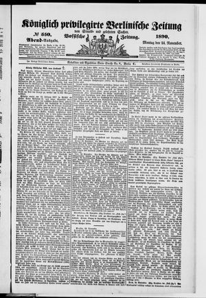 Königlich privilegirte Berlinische Zeitung von Staats- und gelehrten Sachen vom 24.11.1890