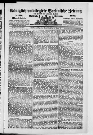 Königlich privilegirte Berlinische Zeitung von Staats- und gelehrten Sachen on Nov 27, 1890