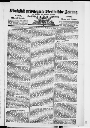 Königlich privilegirte Berlinische Zeitung von Staats- und gelehrten Sachen vom 08.12.1890