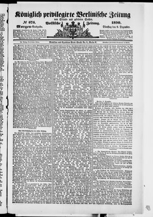 Königlich privilegirte Berlinische Zeitung von Staats- und gelehrten Sachen vom 09.12.1890