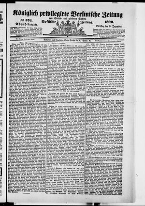 Königlich privilegirte Berlinische Zeitung von Staats- und gelehrten Sachen vom 09.12.1890