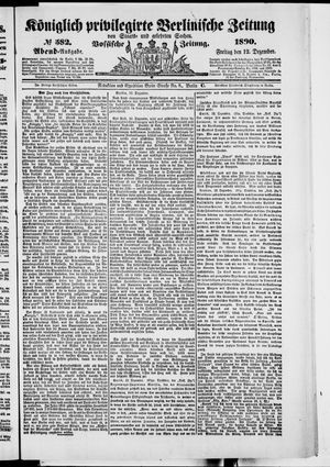 Königlich privilegirte Berlinische Zeitung von Staats- und gelehrten Sachen vom 12.12.1890