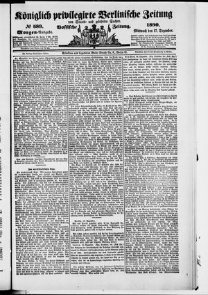 Königlich privilegirte Berlinische Zeitung von Staats- und gelehrten Sachen vom 17.12.1890