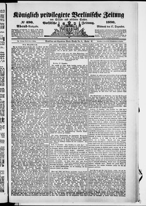 Königlich privilegirte Berlinische Zeitung von Staats- und gelehrten Sachen vom 17.12.1890