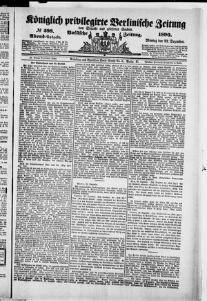Königlich privilegirte Berlinische Zeitung von Staats- und gelehrten Sachen vom 22.12.1890