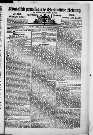Königlich privilegirte Berlinische Zeitung von Staats- und gelehrten Sachen vom 25.12.1890