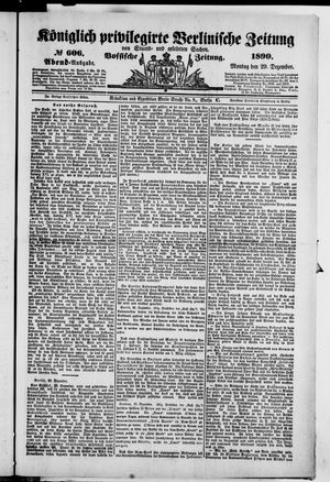 Königlich privilegirte Berlinische Zeitung von Staats- und gelehrten Sachen vom 29.12.1890