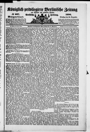 Königlich privilegirte Berlinische Zeitung von Staats- und gelehrten Sachen vom 30.12.1890