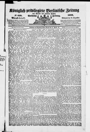 Königlich privilegirte Berlinische Zeitung von Staats- und gelehrten Sachen on Dec 31, 1890
