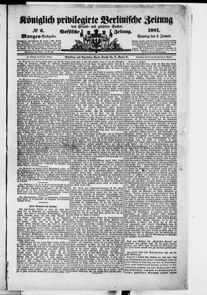 Königlich privilegirte Berlinische Zeitung von Staats- und gelehrten Sachen on Jan 4, 1891