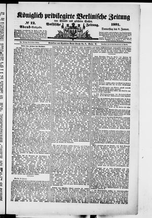Königlich privilegirte Berlinische Zeitung von Staats- und gelehrten Sachen vom 08.01.1891