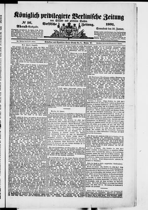 Königlich privilegirte Berlinische Zeitung von Staats- und gelehrten Sachen vom 10.01.1891