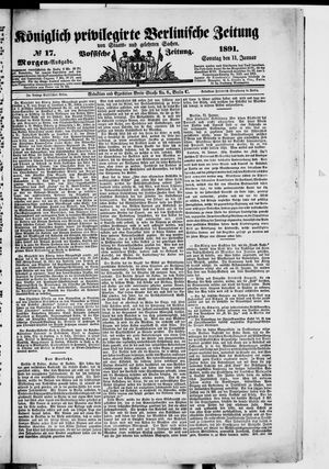 Königlich privilegirte Berlinische Zeitung von Staats- und gelehrten Sachen on Jan 11, 1891