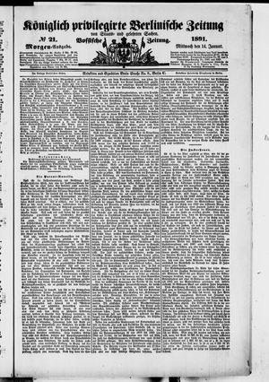 Königlich privilegirte Berlinische Zeitung von Staats- und gelehrten Sachen vom 14.01.1891