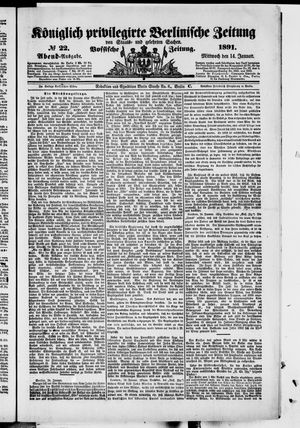 Königlich privilegirte Berlinische Zeitung von Staats- und gelehrten Sachen vom 14.01.1891