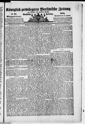 Königlich privilegirte Berlinische Zeitung von Staats- und gelehrten Sachen vom 17.01.1891
