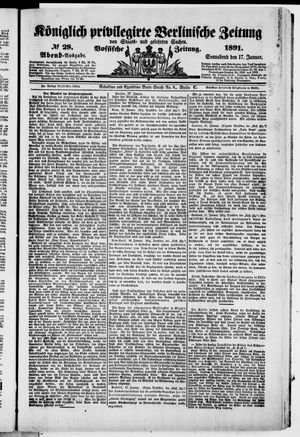 Königlich privilegirte Berlinische Zeitung von Staats- und gelehrten Sachen on Jan 17, 1891