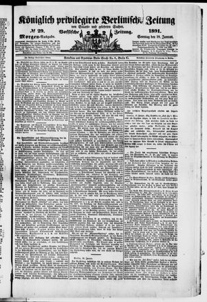 Königlich privilegirte Berlinische Zeitung von Staats- und gelehrten Sachen vom 18.01.1891
