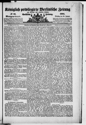 Königlich privilegirte Berlinische Zeitung von Staats- und gelehrten Sachen vom 20.01.1891