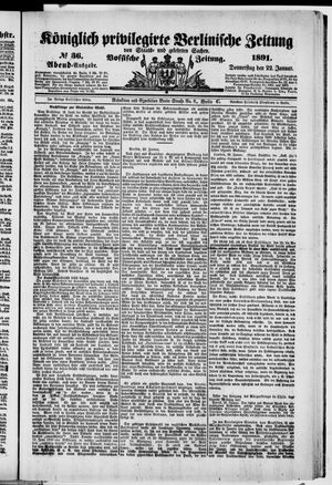 Königlich privilegirte Berlinische Zeitung von Staats- und gelehrten Sachen on Jan 22, 1891