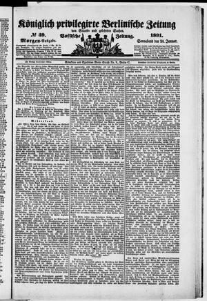 Königlich privilegirte Berlinische Zeitung von Staats- und gelehrten Sachen on Jan 24, 1891