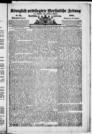 Königlich privilegirte Berlinische Zeitung von Staats- und gelehrten Sachen on Jan 26, 1891
