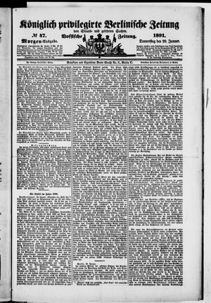 Königlich privilegirte Berlinische Zeitung von Staats- und gelehrten Sachen vom 29.01.1891