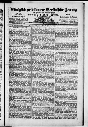 Königlich privilegirte Berlinische Zeitung von Staats- und gelehrten Sachen vom 29.01.1891