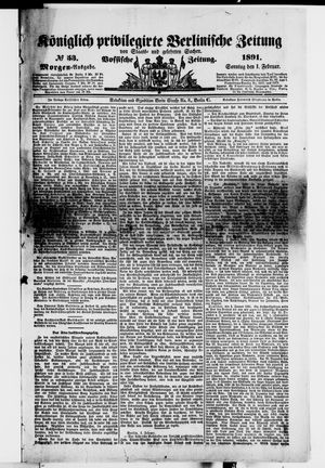 Königlich privilegirte Berlinische Zeitung von Staats- und gelehrten Sachen on Feb 1, 1891