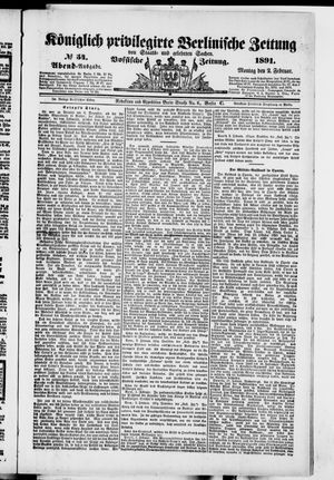 Königlich privilegirte Berlinische Zeitung von Staats- und gelehrten Sachen on Feb 2, 1891