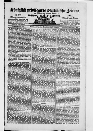Königlich privilegirte Berlinische Zeitung von Staats- und gelehrten Sachen on Feb 4, 1891