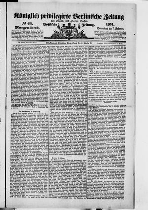 Königlich privilegirte Berlinische Zeitung von Staats- und gelehrten Sachen vom 07.02.1891