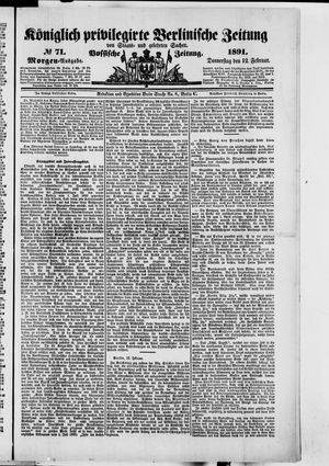 Königlich privilegirte Berlinische Zeitung von Staats- und gelehrten Sachen on Feb 12, 1891