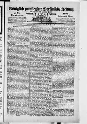 Königlich privilegirte Berlinische Zeitung von Staats- und gelehrten Sachen vom 13.02.1891
