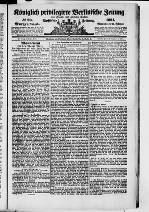 Königlich privilegirte Berlinische Zeitung von Staats- und gelehrten Sachen on Feb 25, 1891