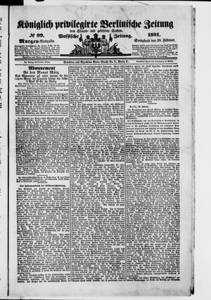 Königlich privilegirte Berlinische Zeitung von Staats- und gelehrten Sachen vom 28.02.1891